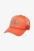 Red cap with a graphic design on a white background