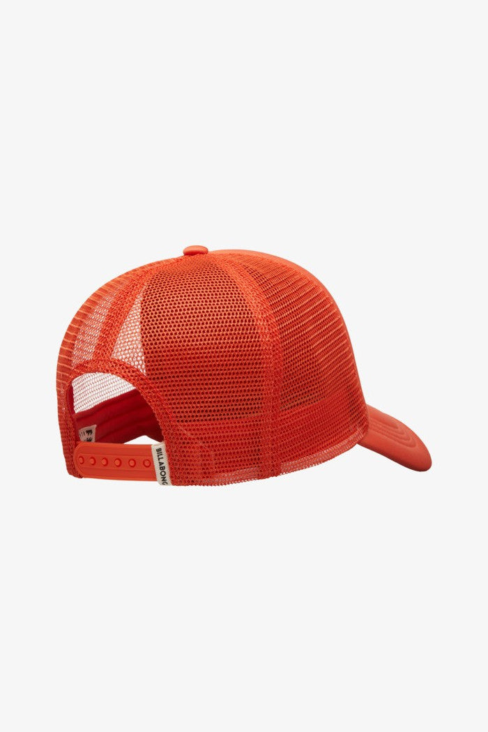 Red mesh cap on a white background