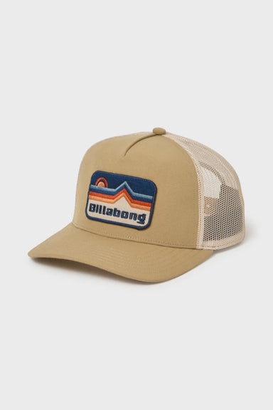 Beige cap with Billabong logo on a white background