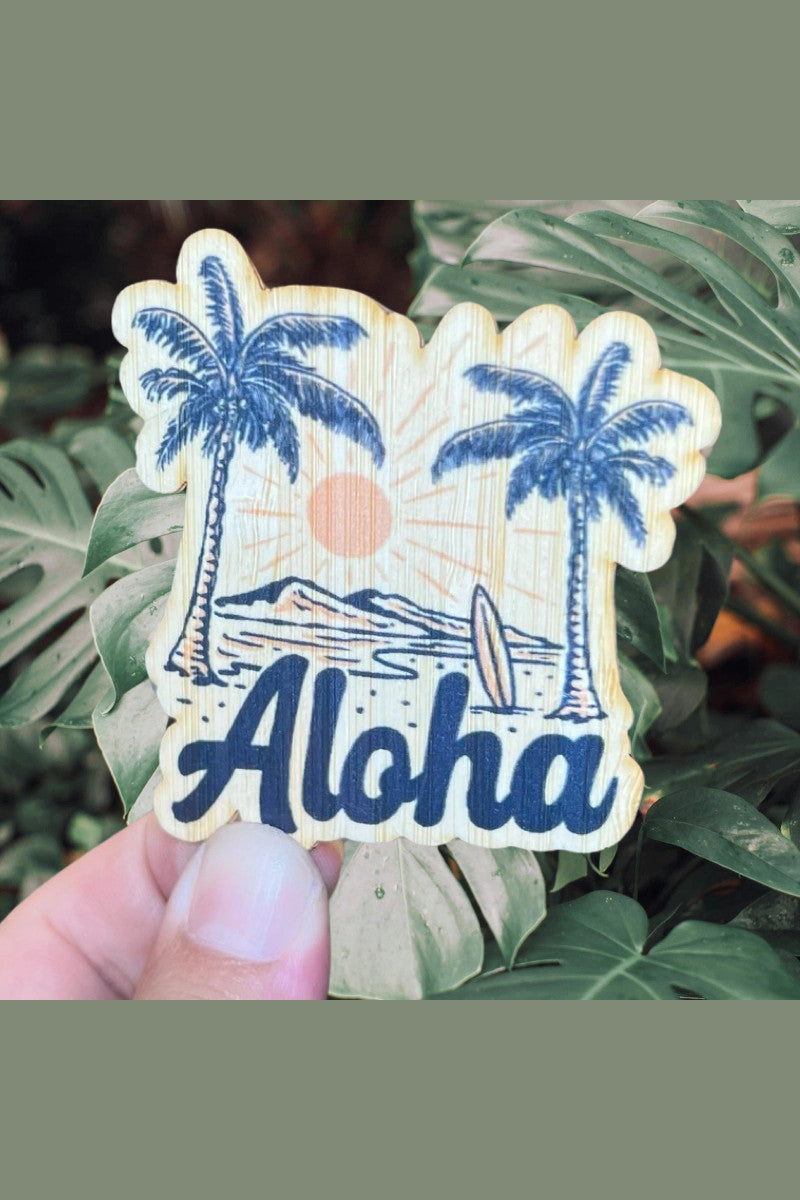 Aloha Beach Bamboo Sticker