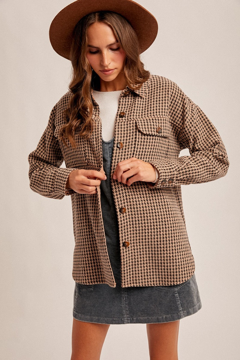 Bailey Houndstooth Shacket