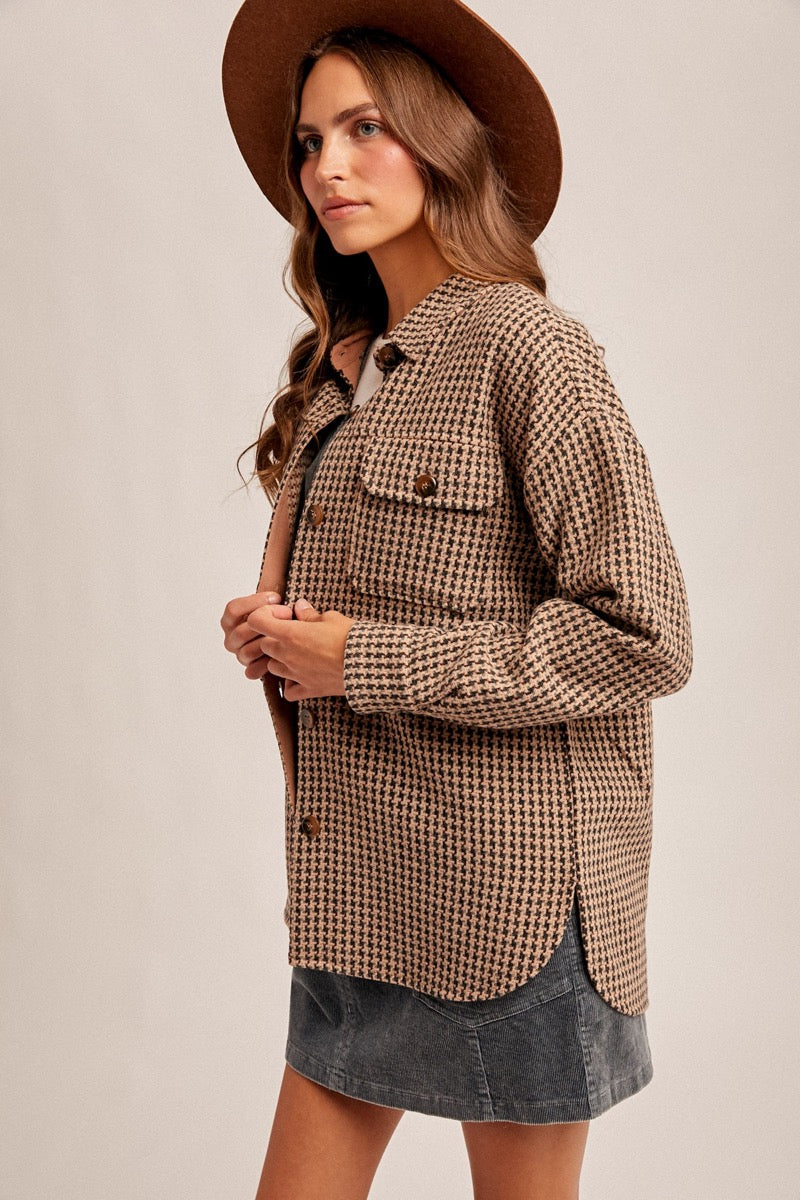 Bailey Houndstooth Shacket