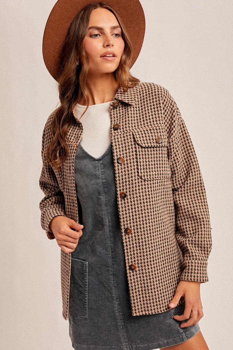 Bailey Houndstooth Shacket