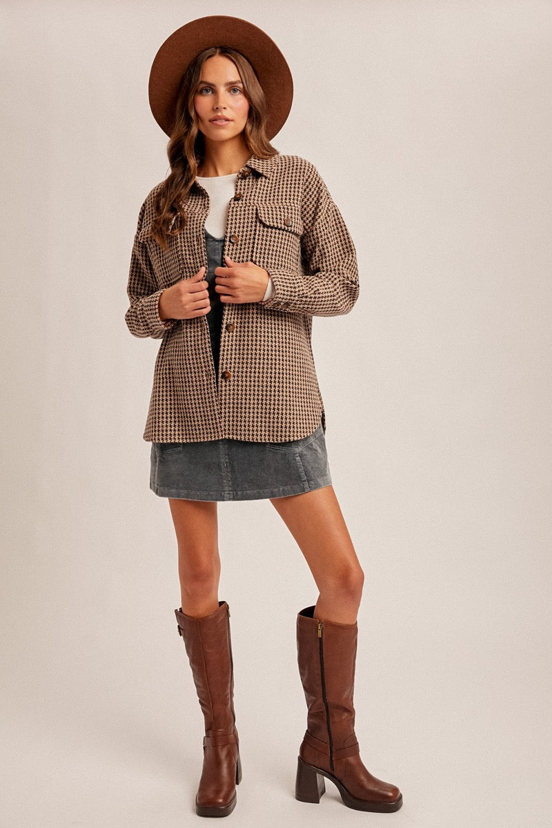 Bailey Houndstooth Shacket
