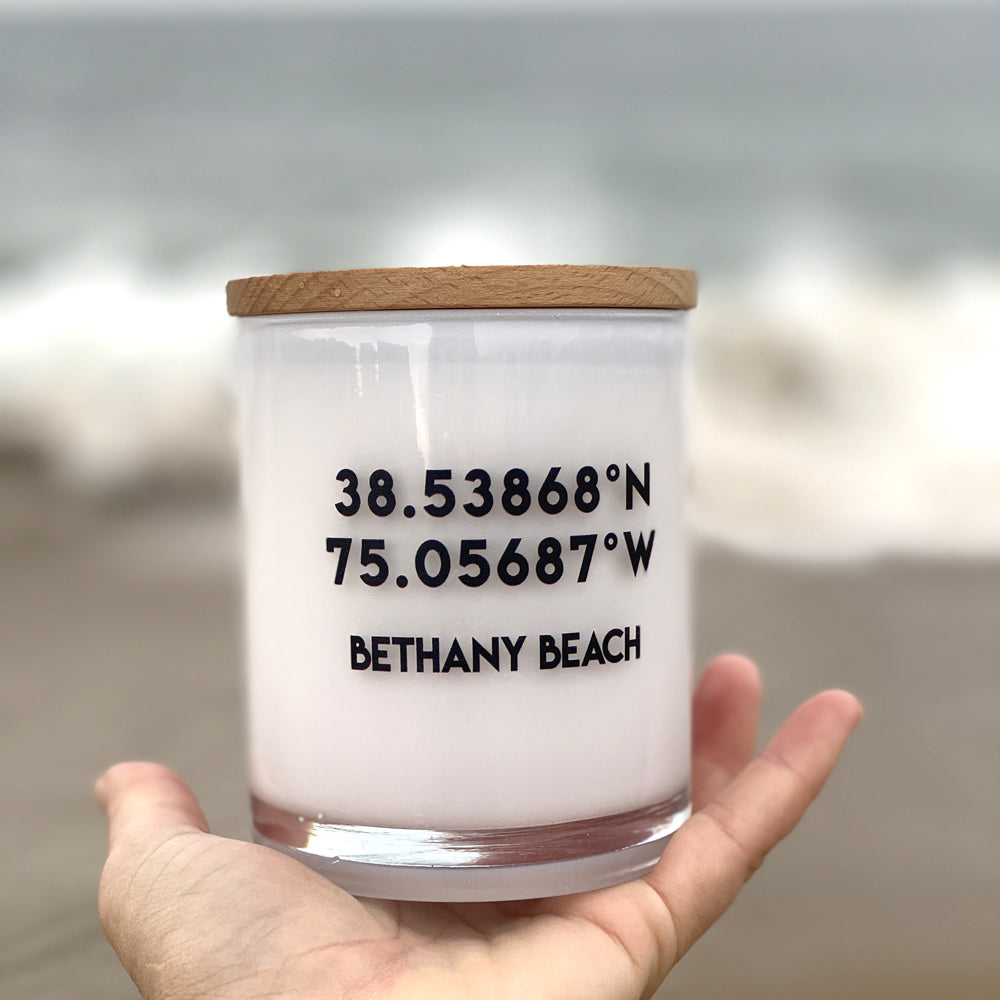 Bethany Beach Coordinates Candle