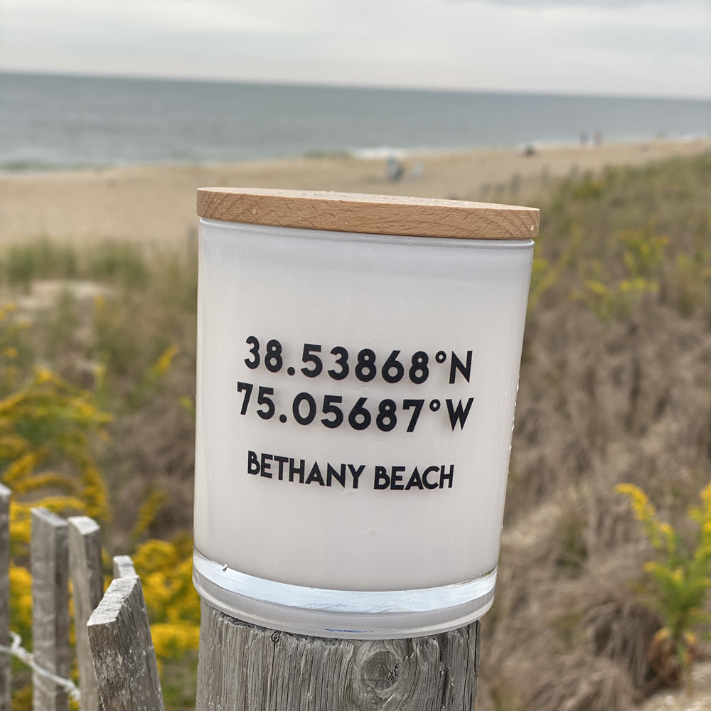 Bethany Beach Coordinates Candle