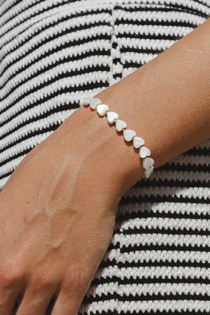 Mother of Pearl Heart Bracelet