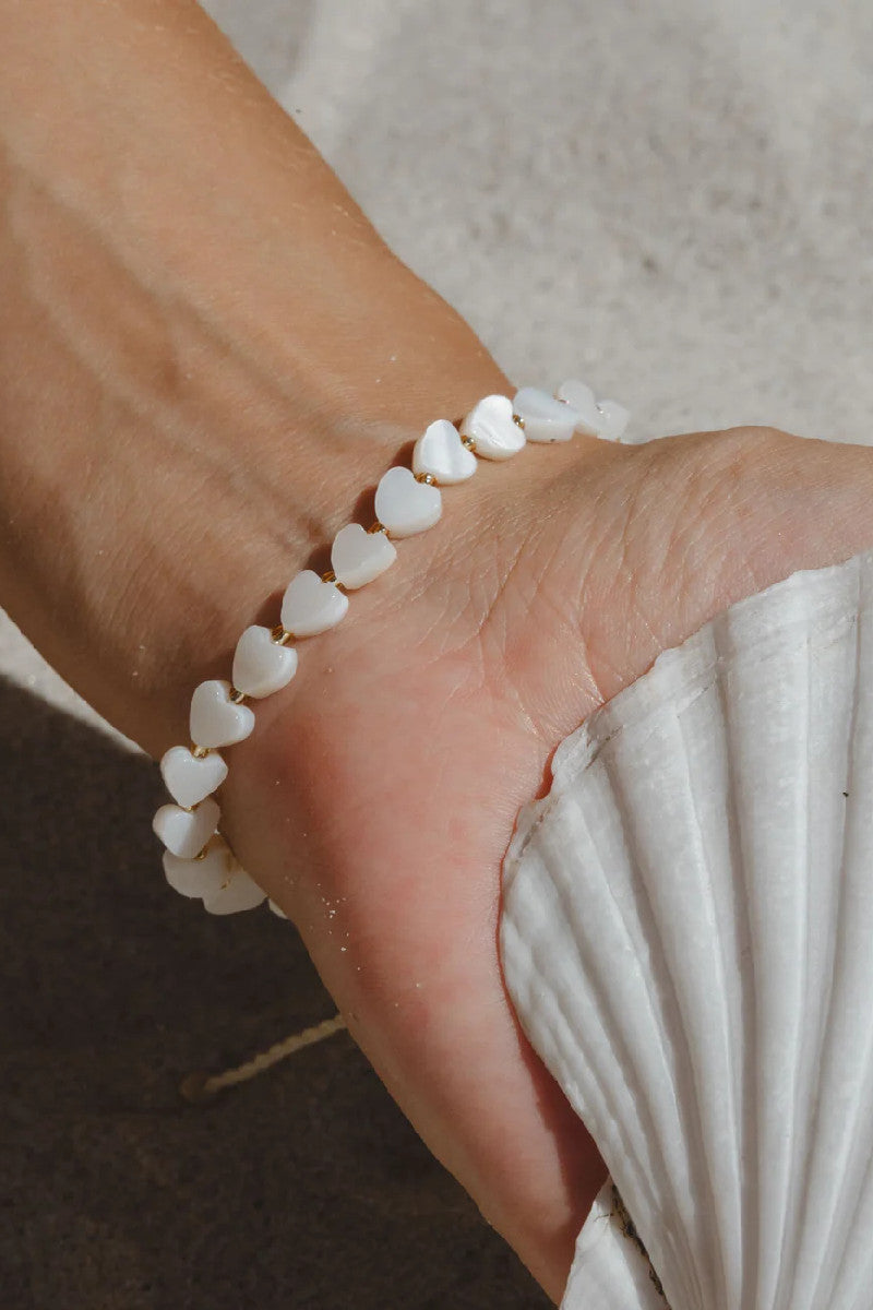 Mother of Pearl Heart Bracelet