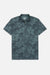 Blue polo shirt with floral design