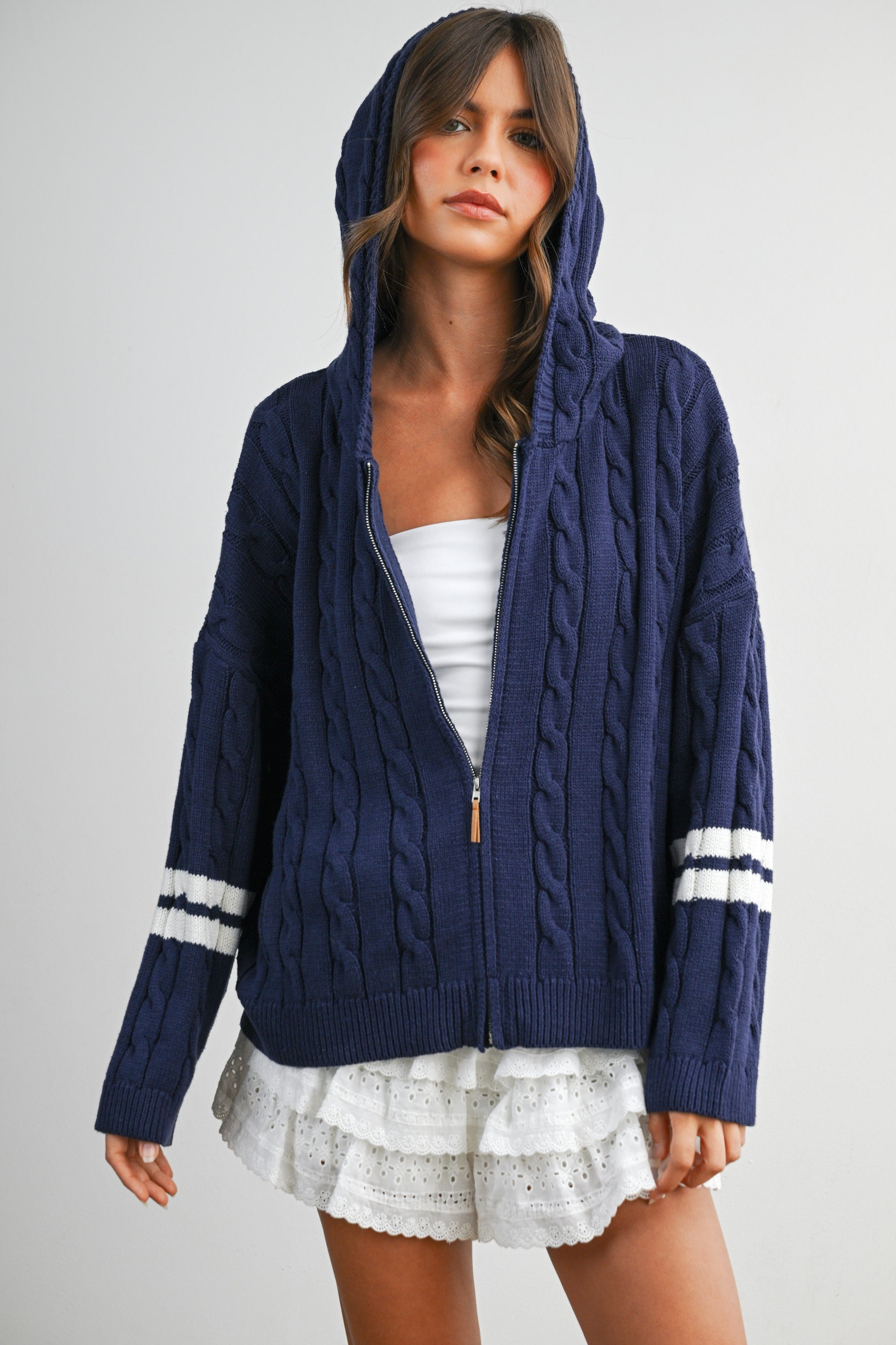 Cable Zip Sweater