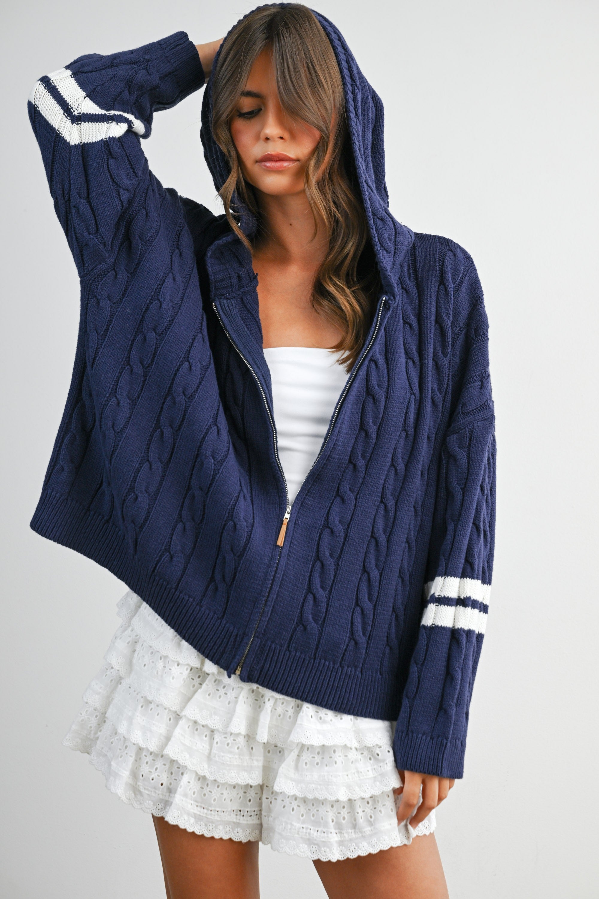 Cable Zip Sweater