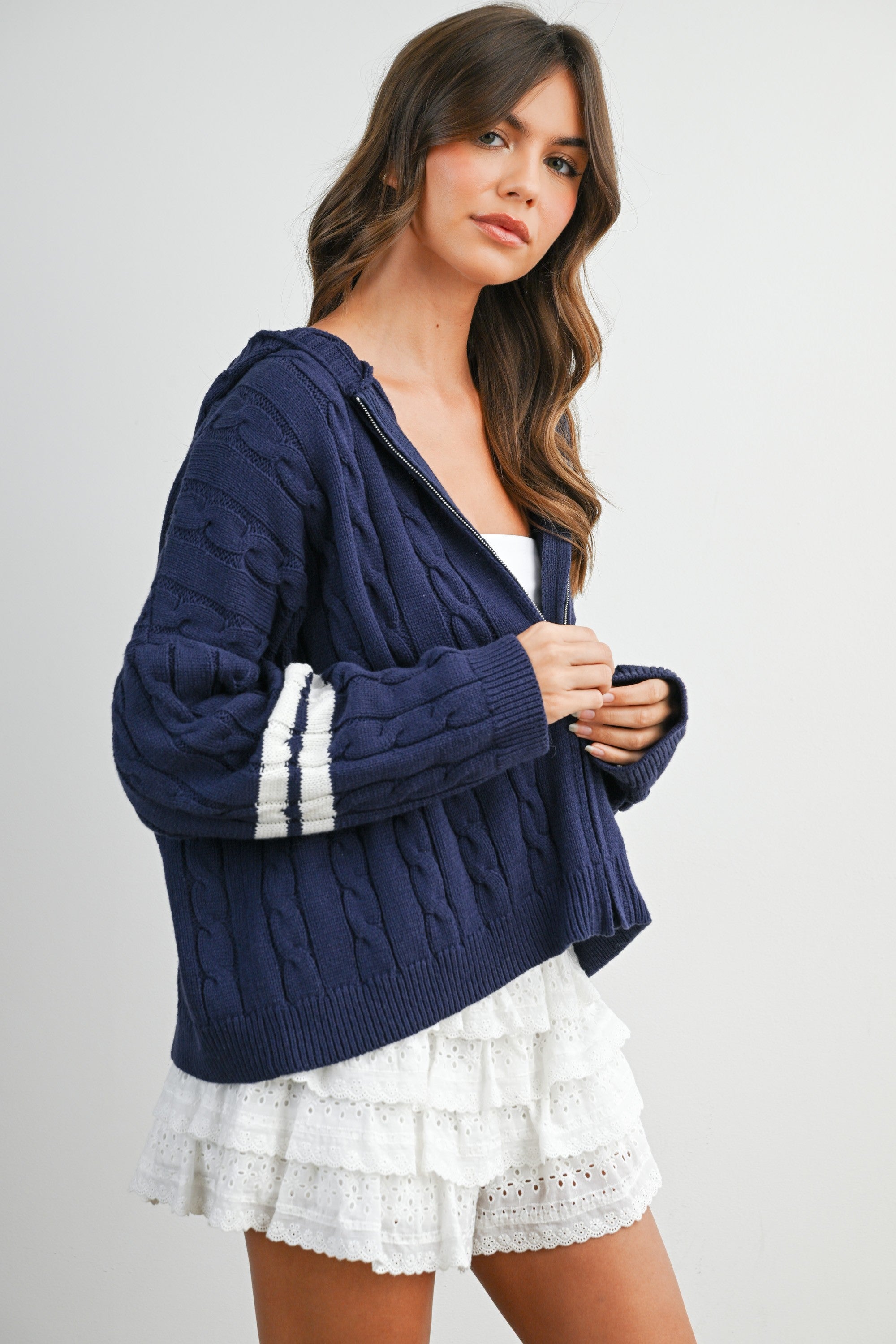 Cable Zip Sweater