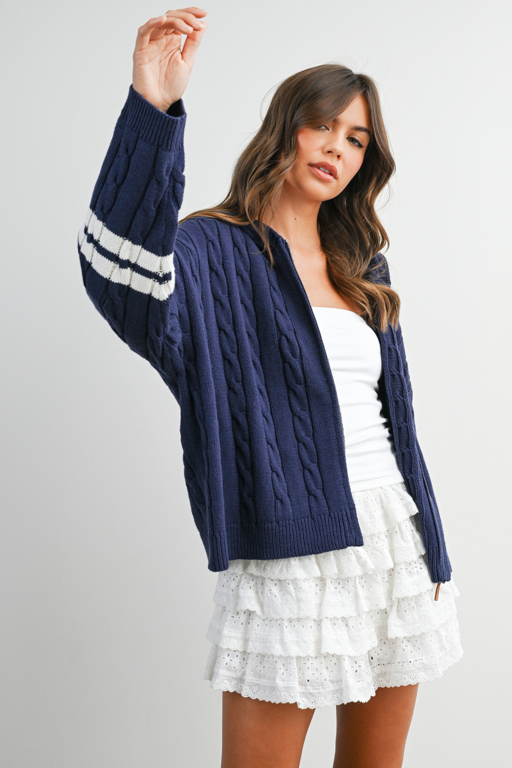 Cable Zip Sweater
