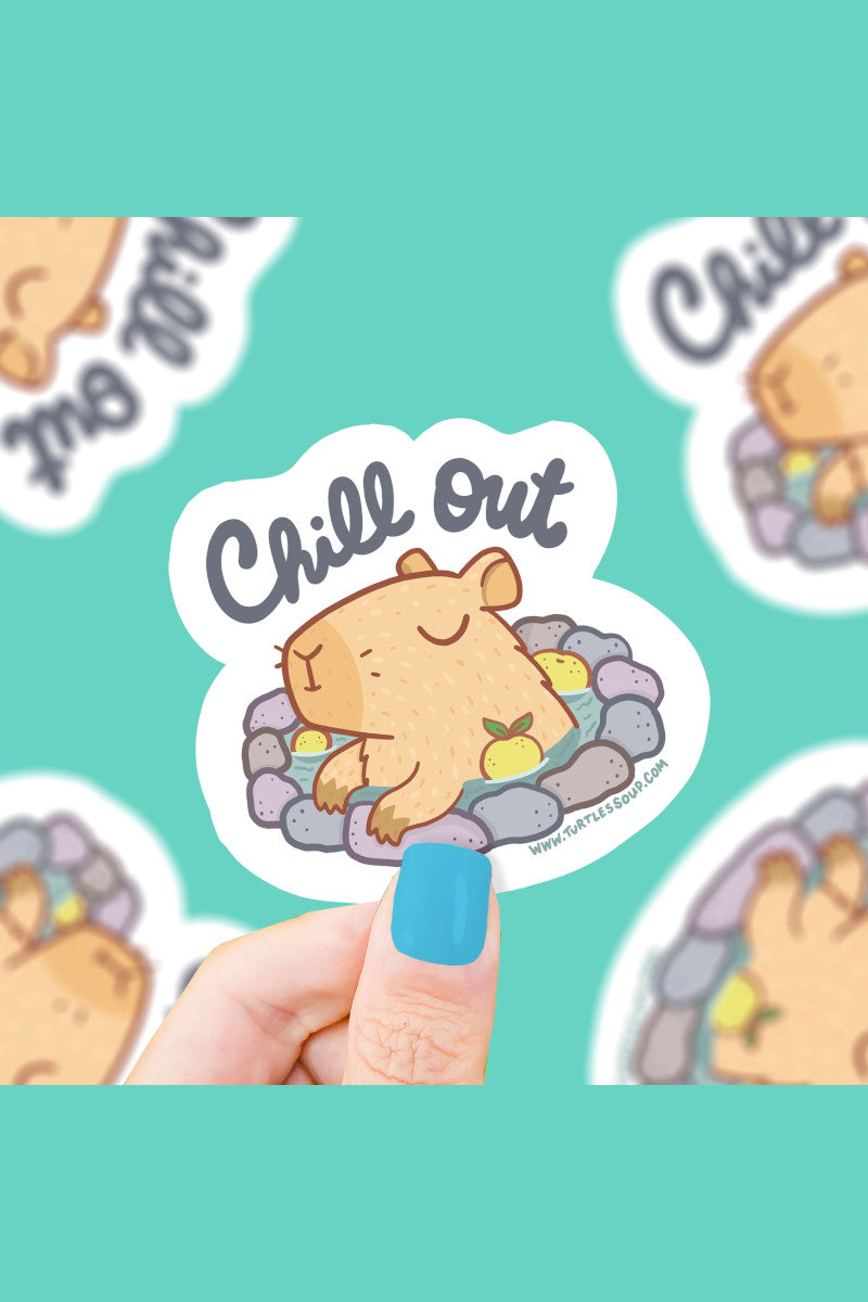 Chill Out Capybara Sticker