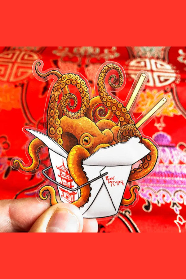 Wok-Topus Clear Sticker