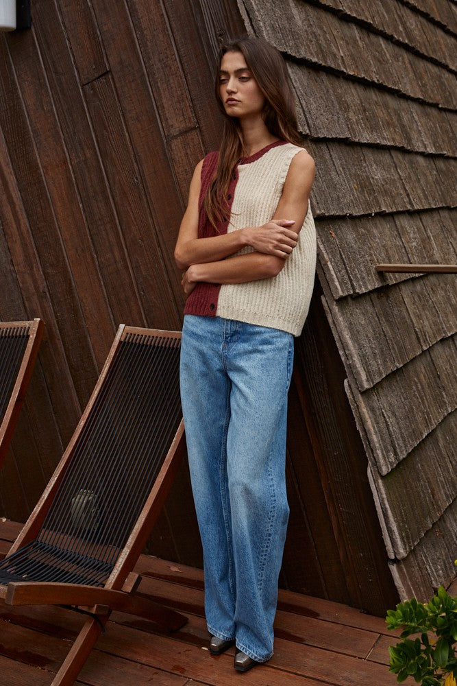 Color Block Ribbed Vest