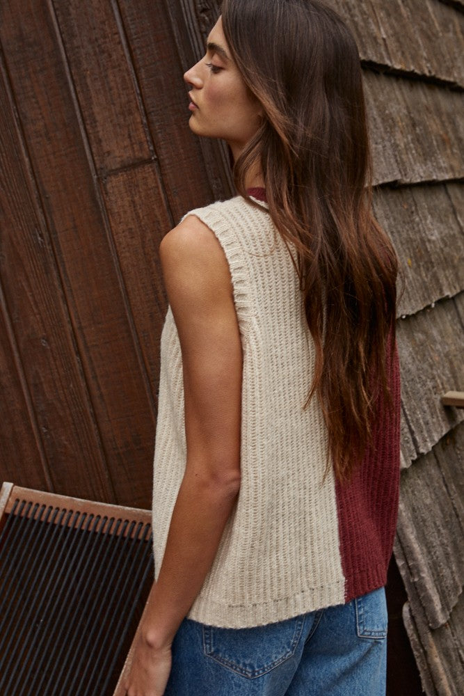 Color Block Ribbed Vest