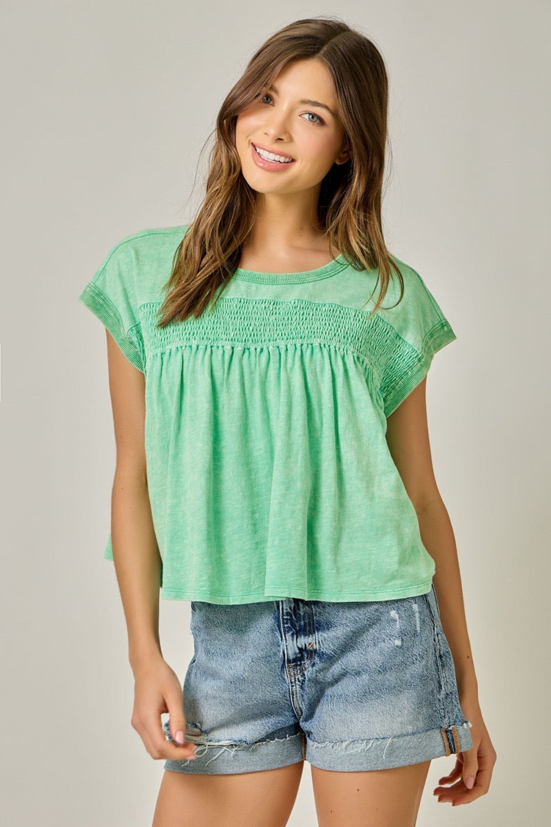 Danielle Smocked Tee