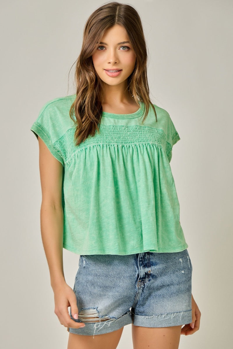 Danielle Smocked Tee