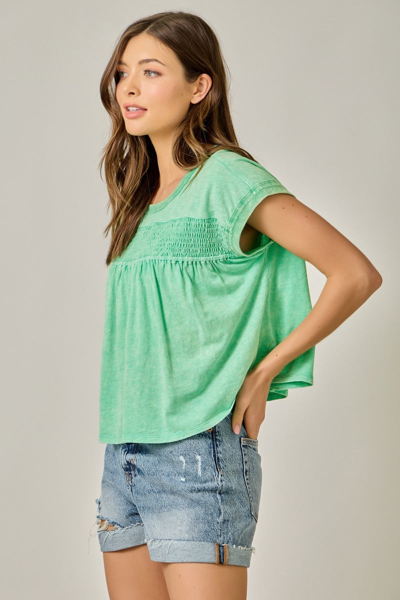 Danielle Smocked Tee