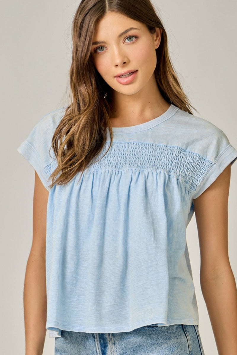 Danielle Smocked Tee