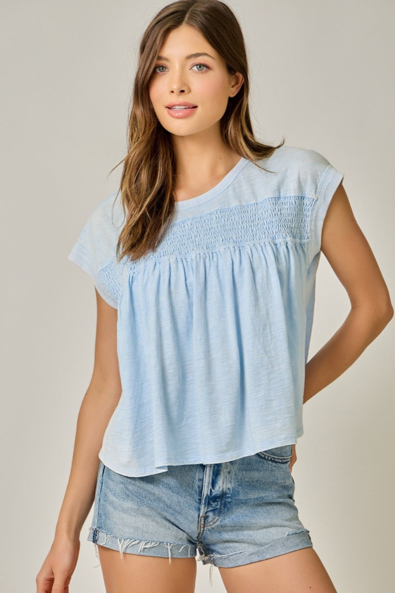 Danielle Smocked Tee