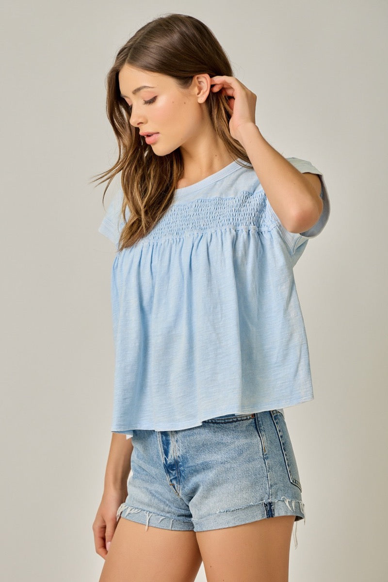 Danielle Smocked Tee