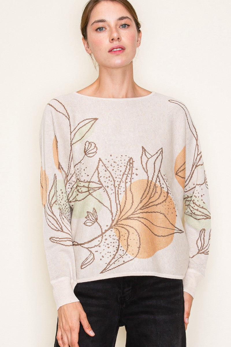 Floral Scene Sweater