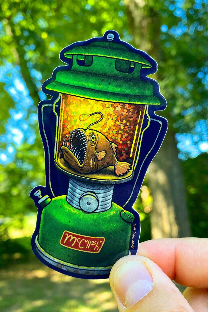Anglerfish Lantern Glitter Sticker