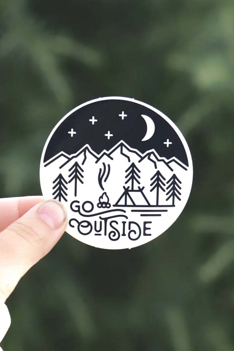 Go Outside Moon Sticker