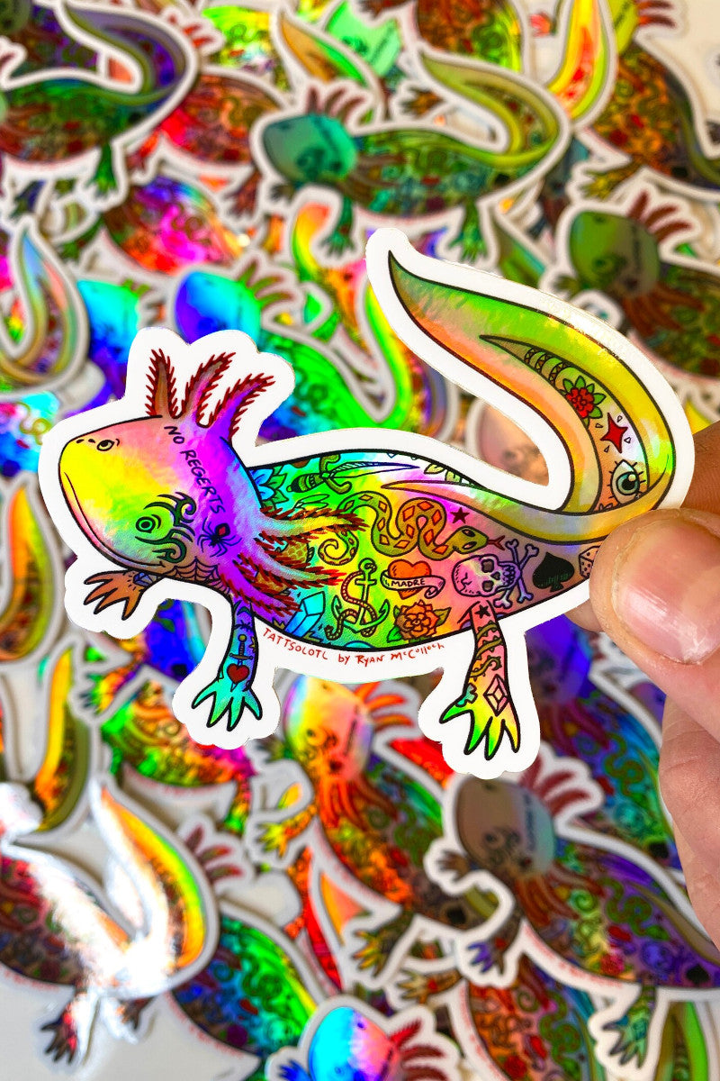 Tattsolotl Holo Sticker