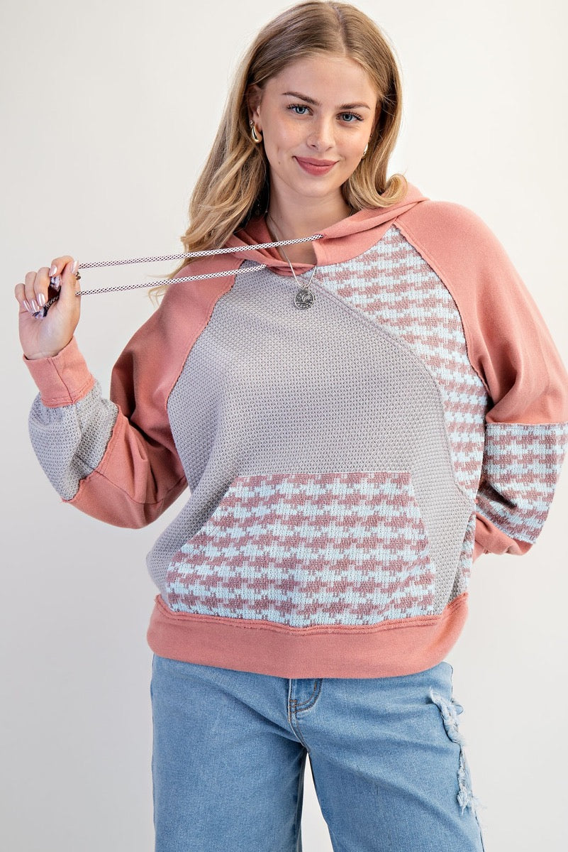 Houndstooth Mix Hoodie