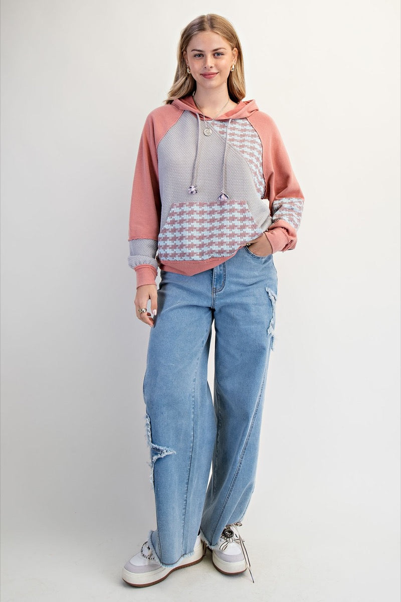 Houndstooth Mix Hoodie