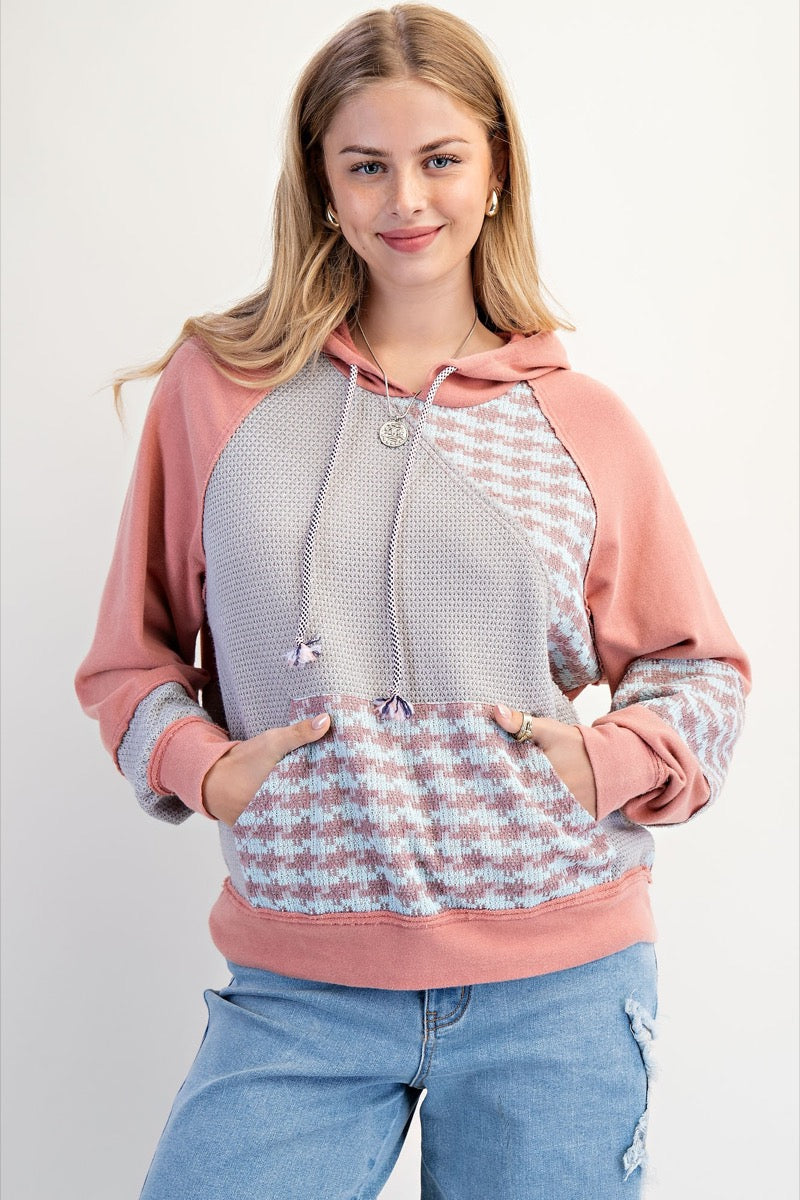 Houndstooth Mix Hoodie