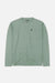 Front view of a green long sleeve shirt with a chest pocket