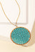 beaded circle pendant necklace