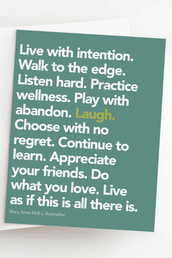 Live With Intention Card
