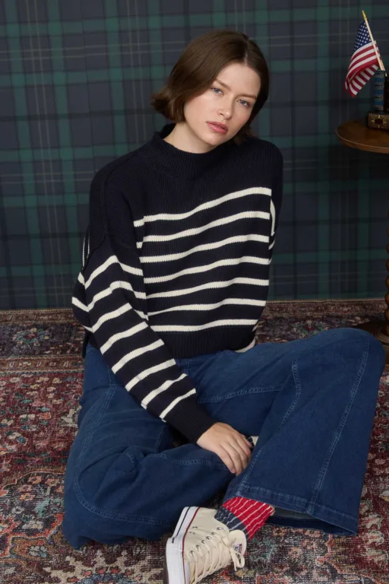 Mock Stripe Sweater