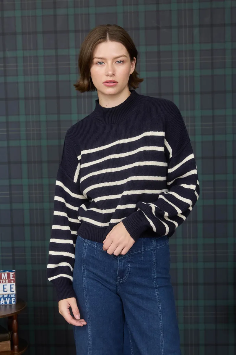 Mock Stripe Sweater