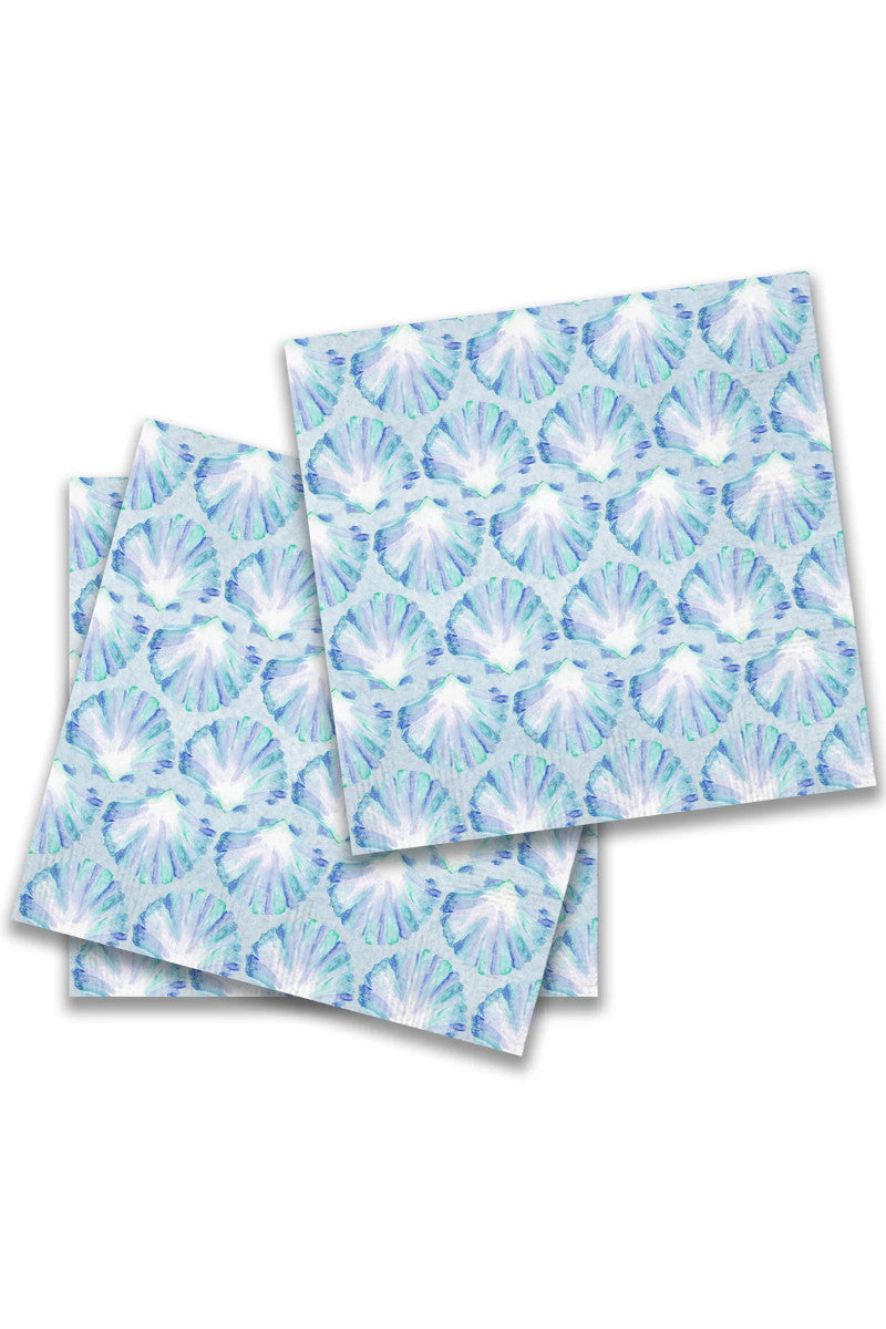 Blue Scallop Shell Cocktail Napkins