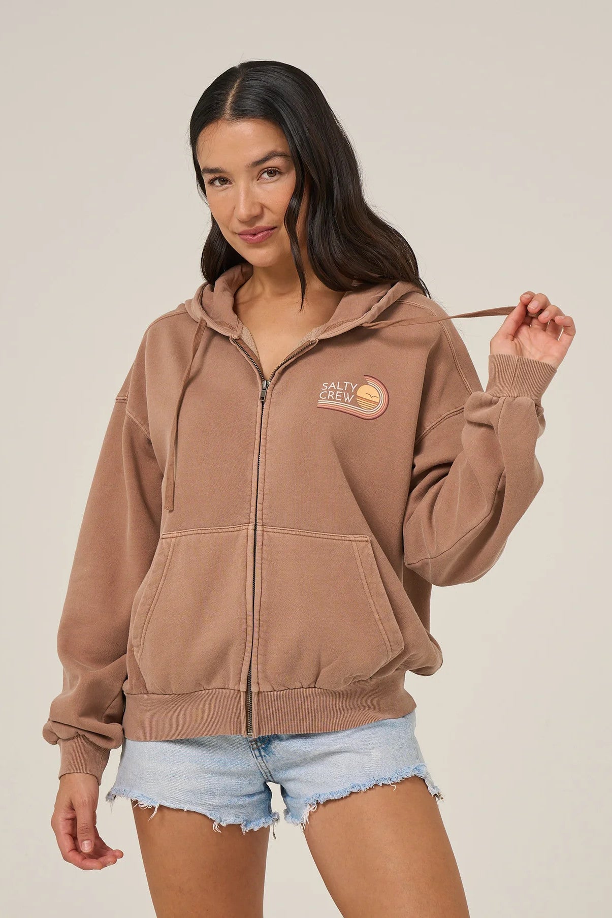 Ombre Wave Zip Hoodie