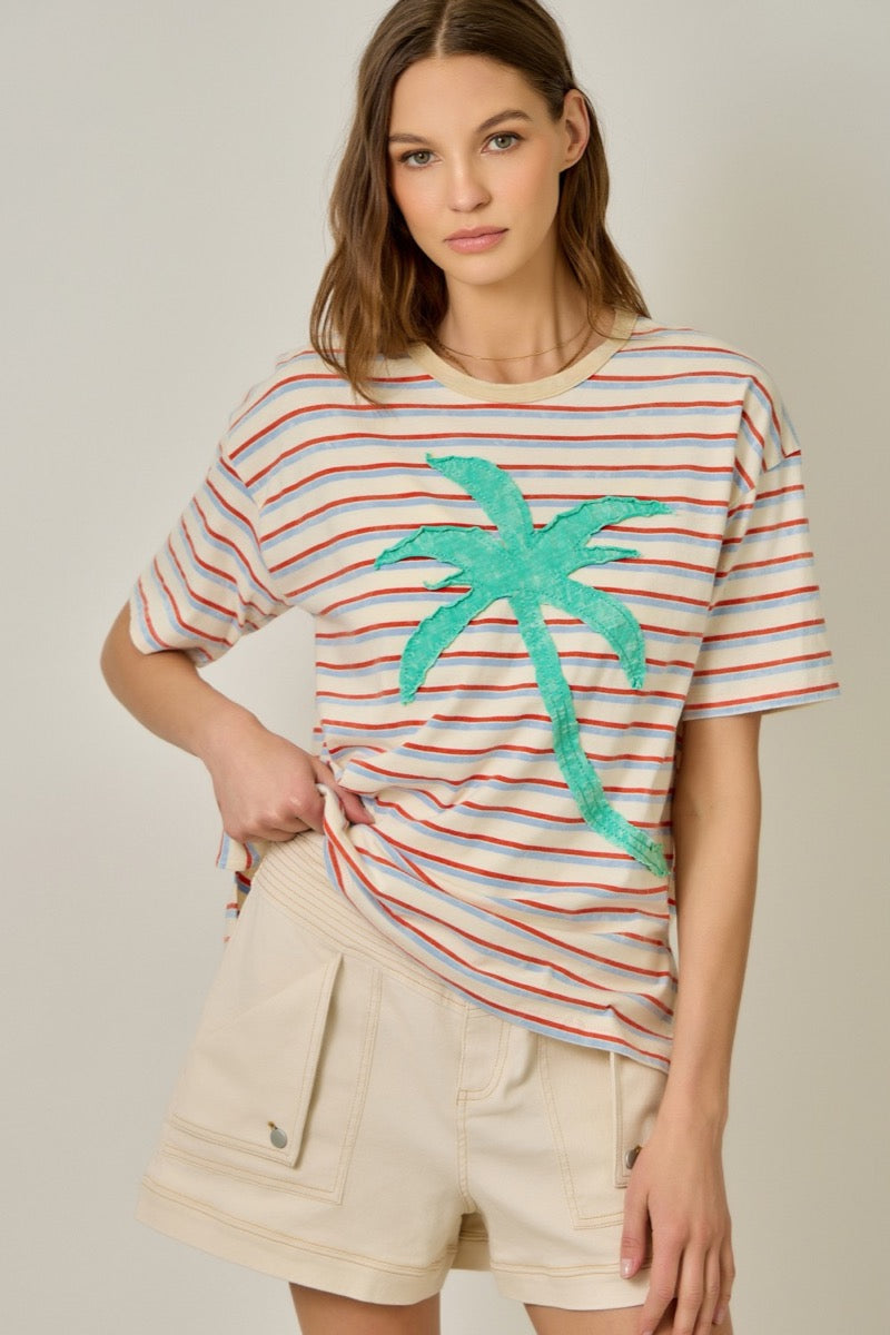 Palm Stripe Lounge Tee