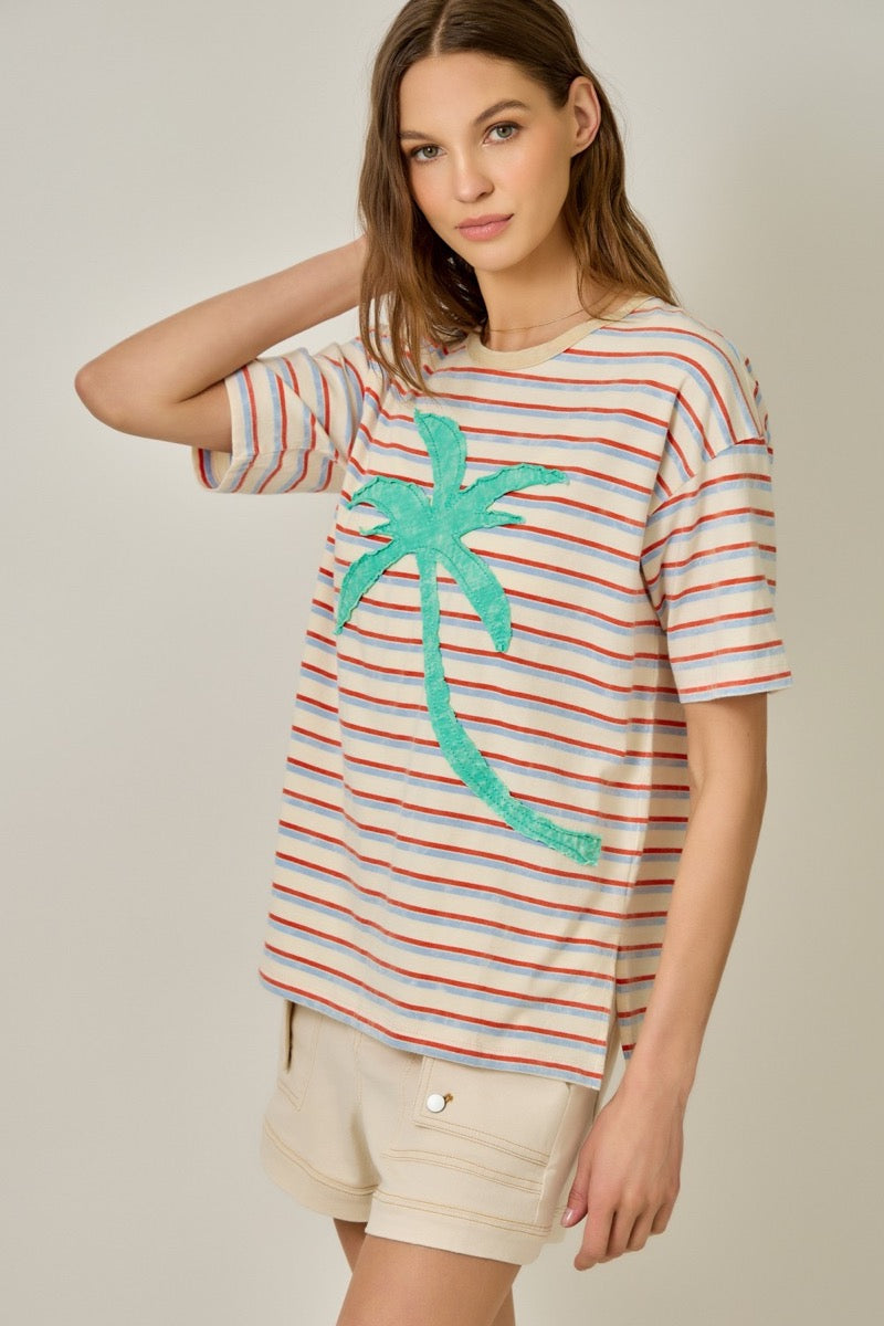 Palm Stripe Lounge Tee