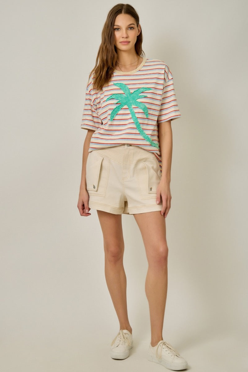 Palm Stripe Lounge Tee