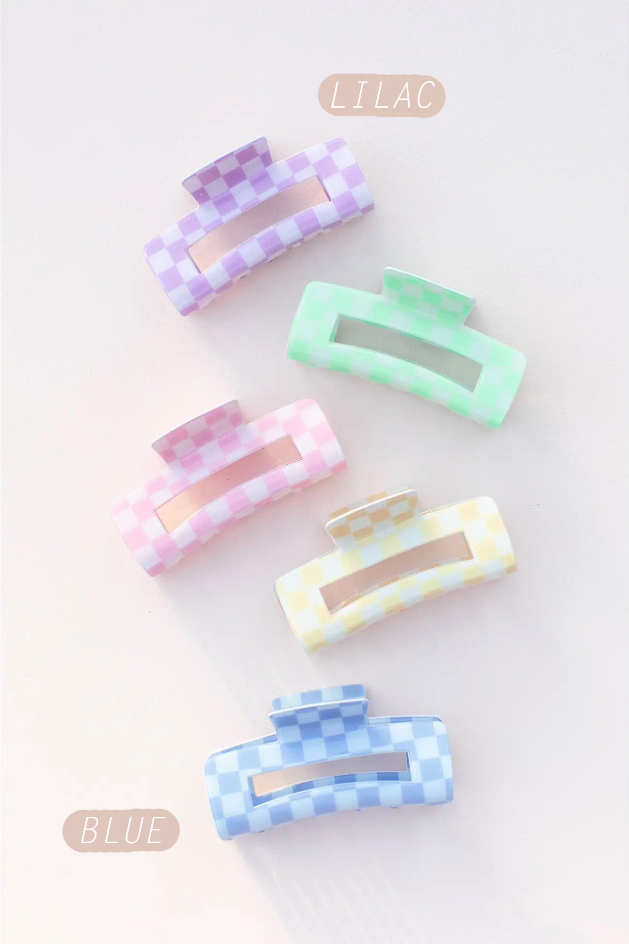 Pastel Check Hair Claw