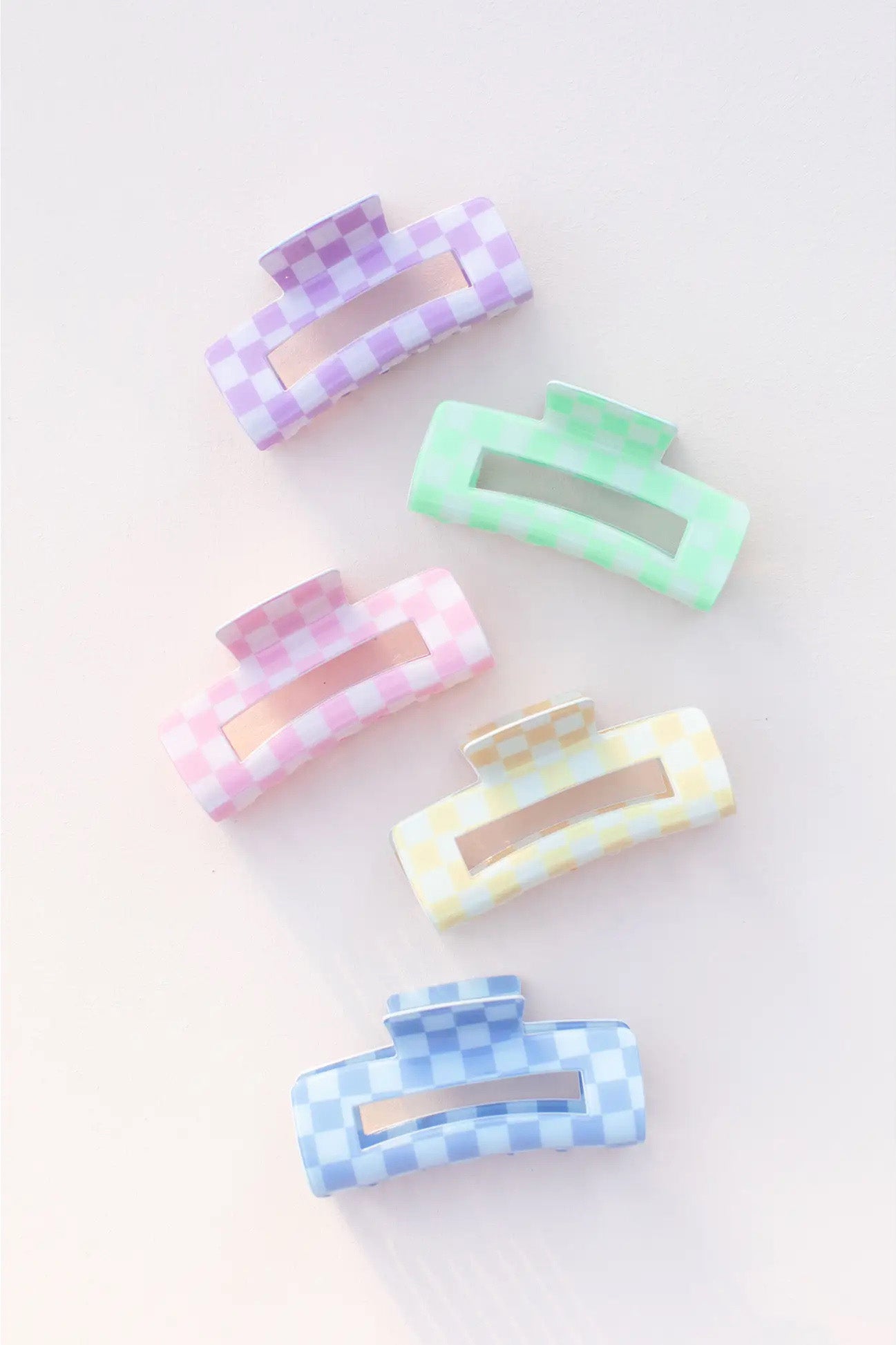 Pastel Check Hair Claw