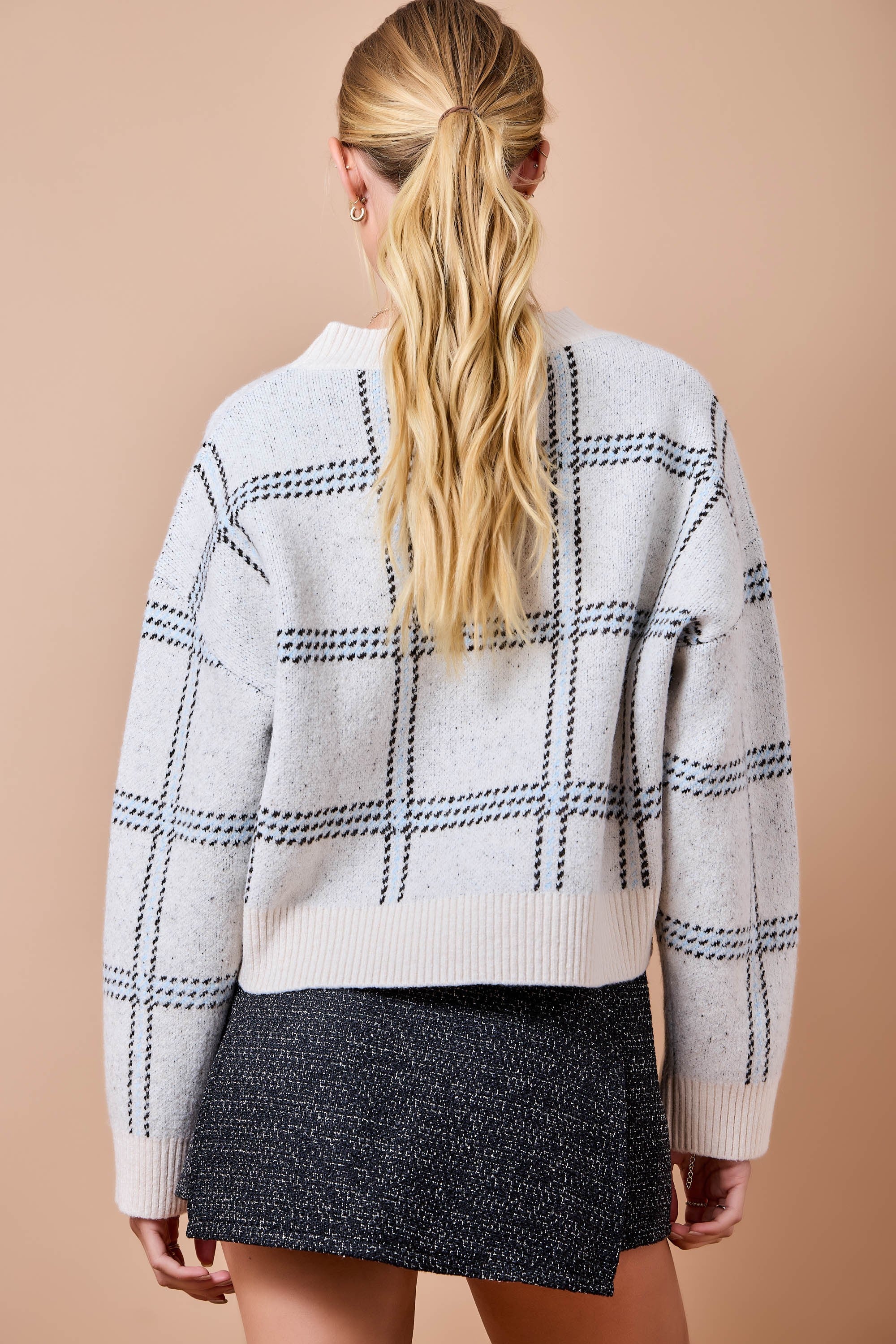 Plaid Crew Sweater