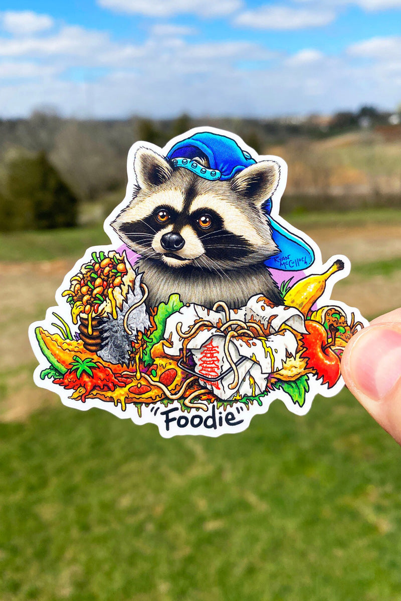 Foodie Raccoon Holo Sticker