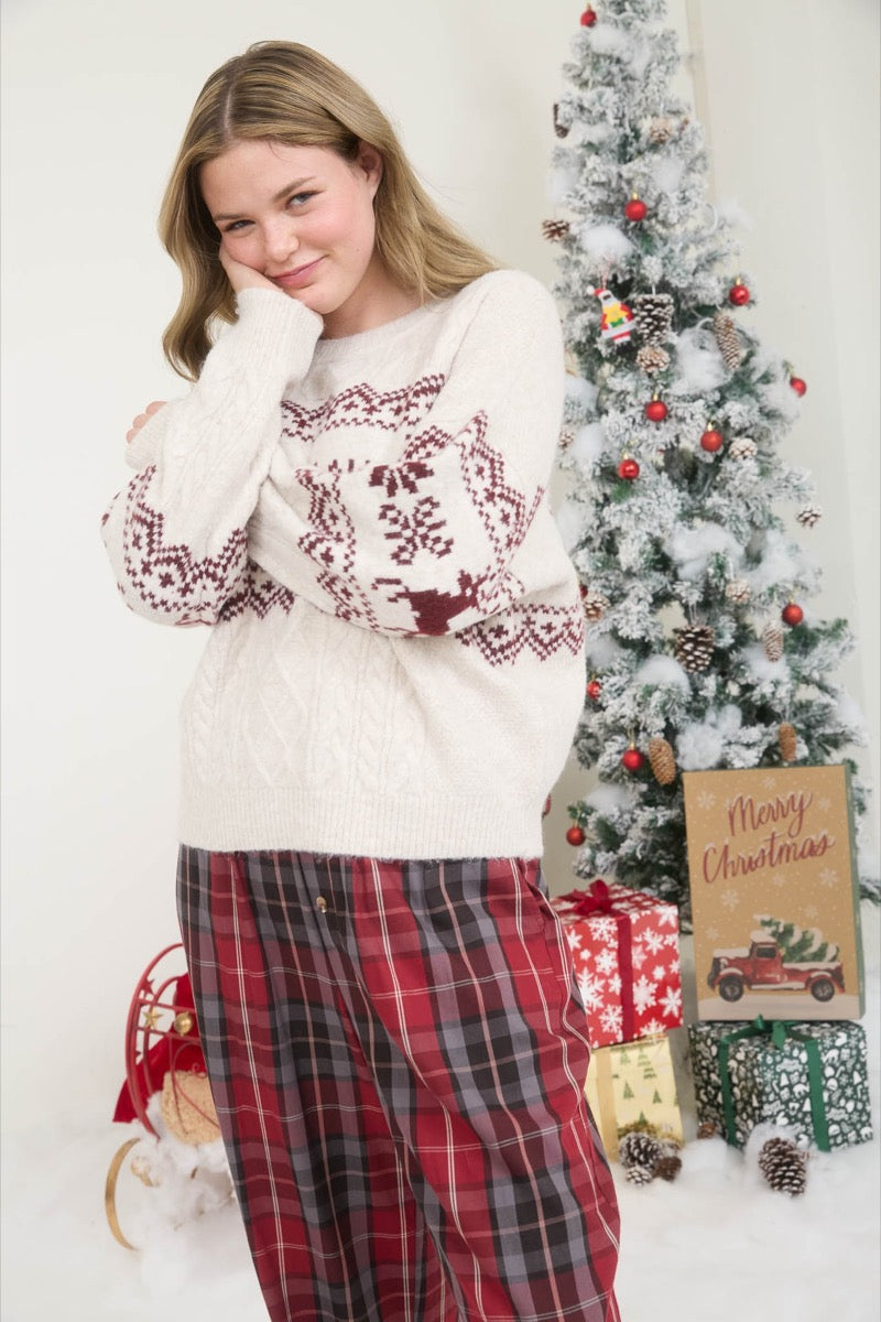 Reindeer Snowflake Sweater