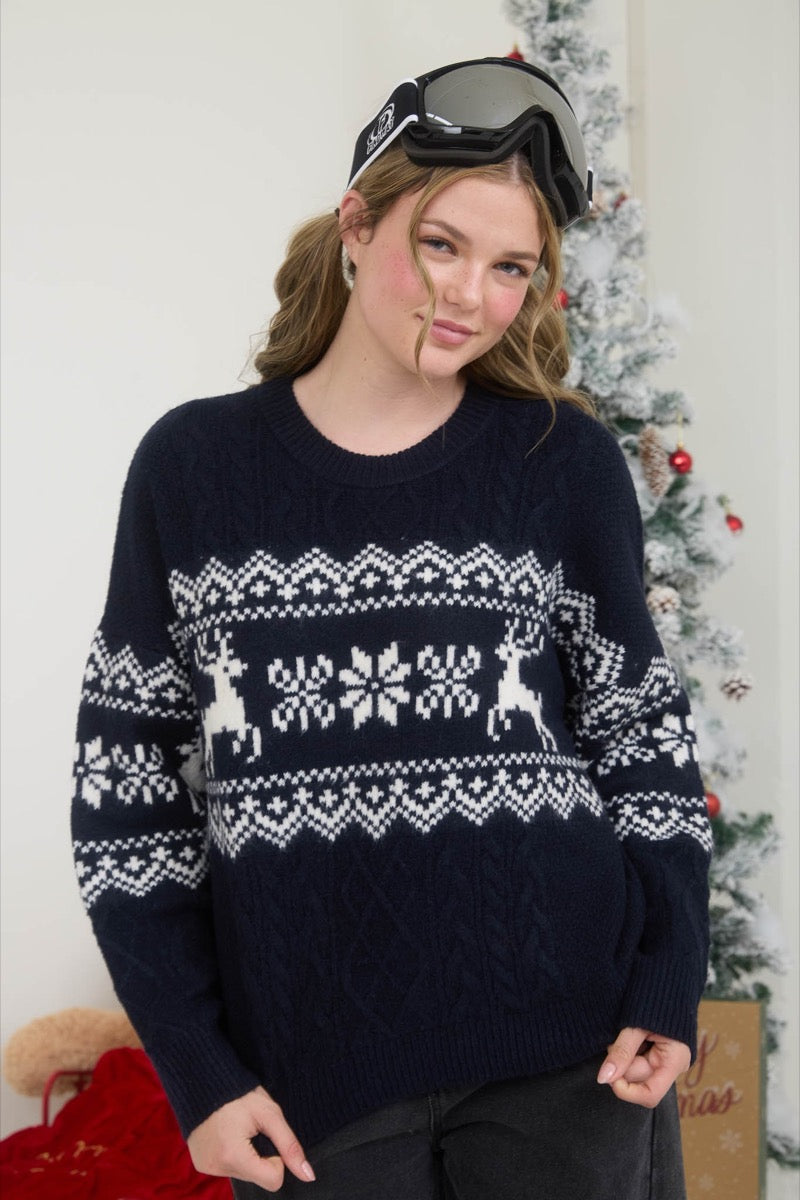 Reindeer Snowflake Sweater